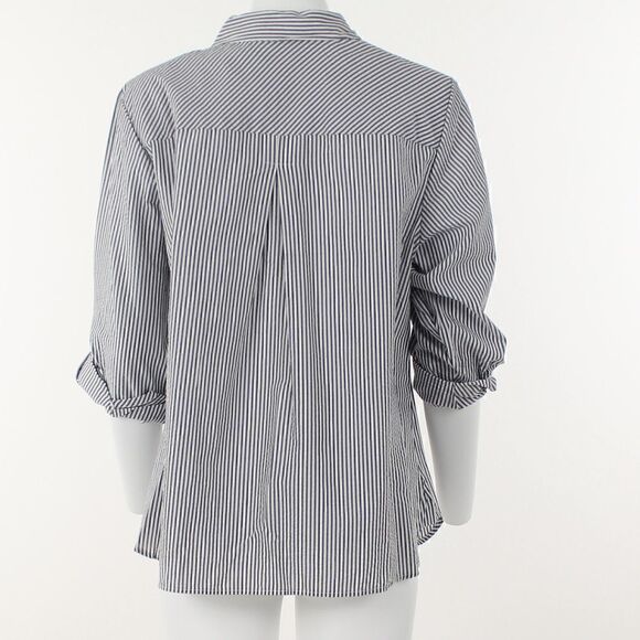 Tommy Hilfiger Plus Size Striped Roll-Tab Top - Picture 4 of 5